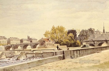アンリ・ハーピニー Painting - ポンヌフ橋 パリ バルビゾンの風景 アンリ・ジョゼフ・アルピニー